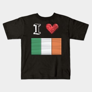 I love Flag from Ireland Kids T-Shirt